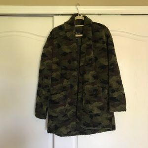 Camo Fuzzy Cardigan
